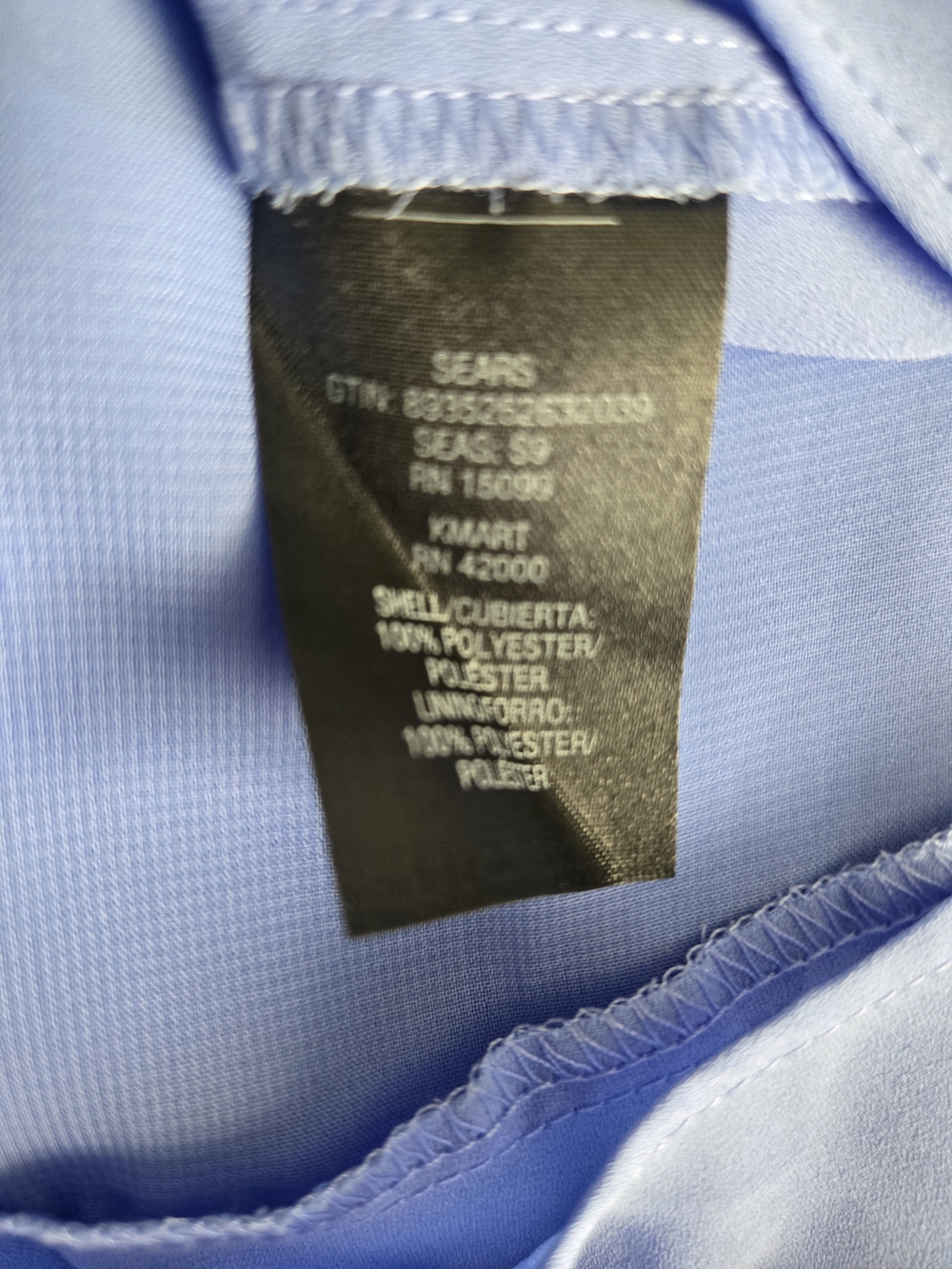 SEARS Men’s Light Blue Polyester Shirt